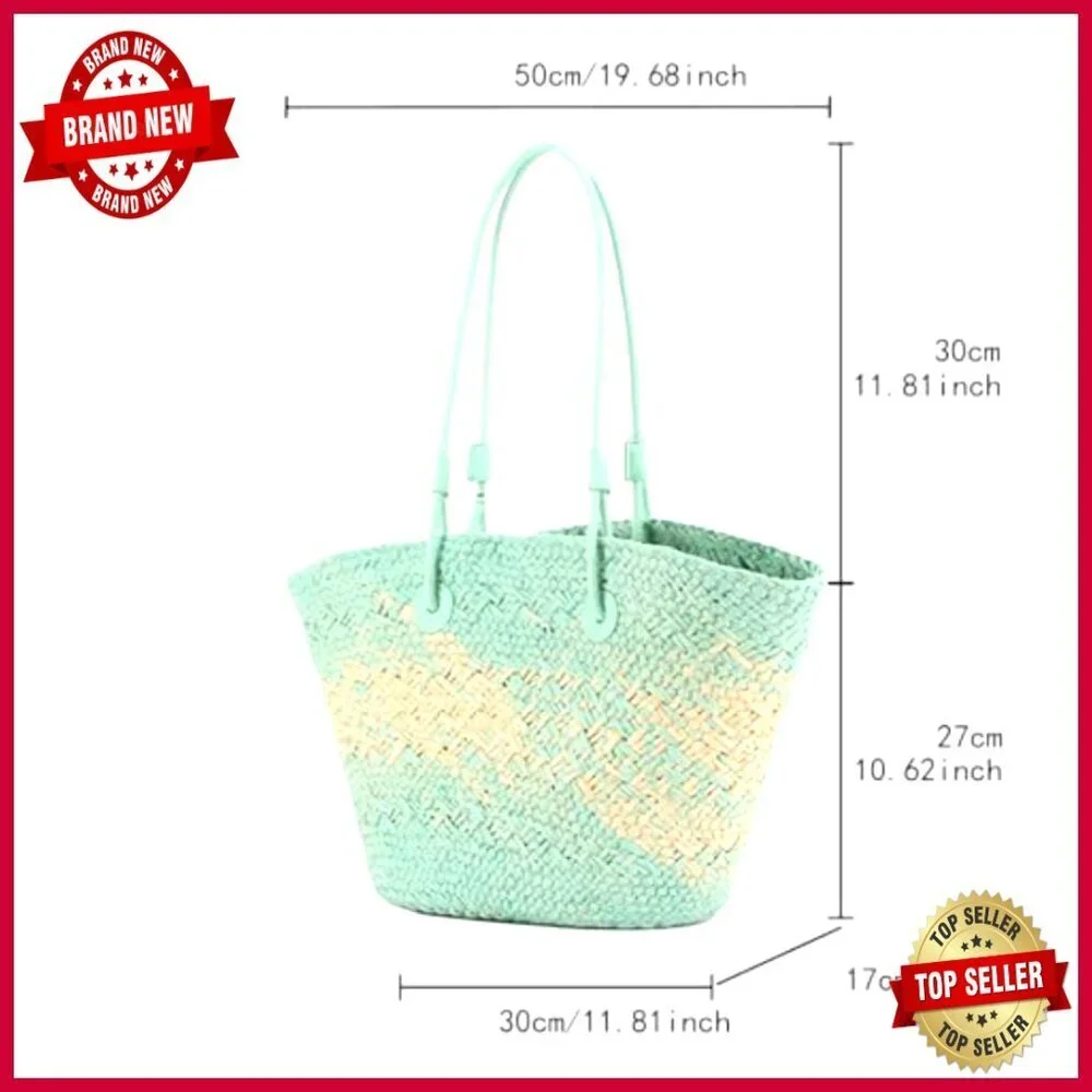 Large Straw Tote Bag Handmade Woven Beach Bag Shoulder Bag